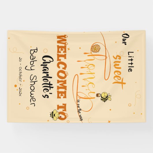 Cute Sweet Honey and Kawaii Eyeball Text 横断幕 (横)