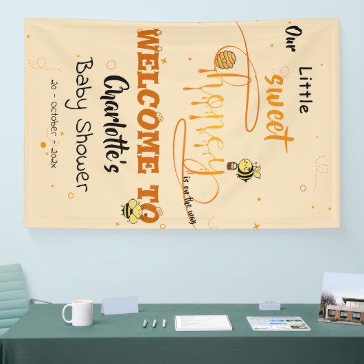 Cute Sweet Honey and Kawaii Eyeball Text 横断幕 (トレードショー)