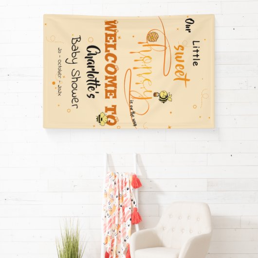 Cute Sweet Honey and Kawaii Eyeball Text 横断幕 (インサイチュ)