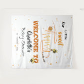 Cute Sweet Honey and Kawaii Eyeball Text Backdrop タペストリー (正面(横))