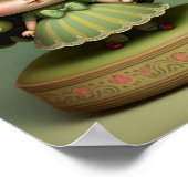 Cute Sweet Kawaii Green Apple Girl ポスター (角)