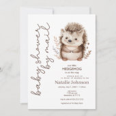 Cute Sweet Little Hedgehog Baby Shower By Mail 招待状 (正面)