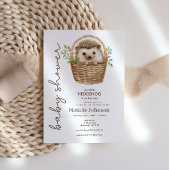 Cute Sweet Little Hedgehog Baby Shower Invitation 招待状
