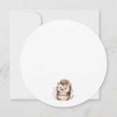 Cute Sweet Little Hedgehog Baby Shower Round 招待状 (裏面)