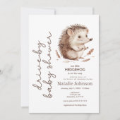 Cute Sweet Little Hedgehog Drive By Baby Shower 招待状 (正面)
