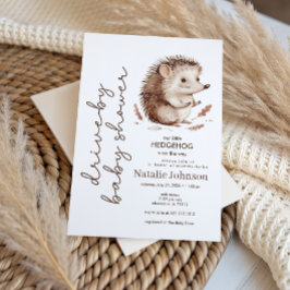 Cute Sweet Little Hedgehog Drive By Baby Shower 招待状