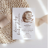 Cute Sweet Little Hedgehog Drive By Baby Shower 招待状