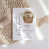 Cute Sweet Little Hedgehog Virtual Baby Shower 招待状