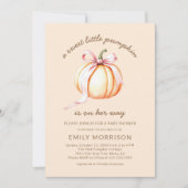 Cute Sweet Little Pumpkin All in One Baby Shower 招待状 (正面)