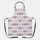  cute sweet rainbow hearts pastel gradient pattern エプロン (正面)