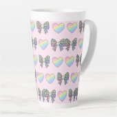  cute sweet rainbow hearts pastel gradient pattern カフェラテマグ (右アングル)
