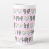  cute sweet rainbow hearts pastel gradient pattern カフェラテマグ (正面)