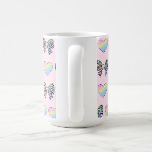 cute sweet rainbow hearts pastel gradient pattern コーヒーマグカップ (ハンドル)
