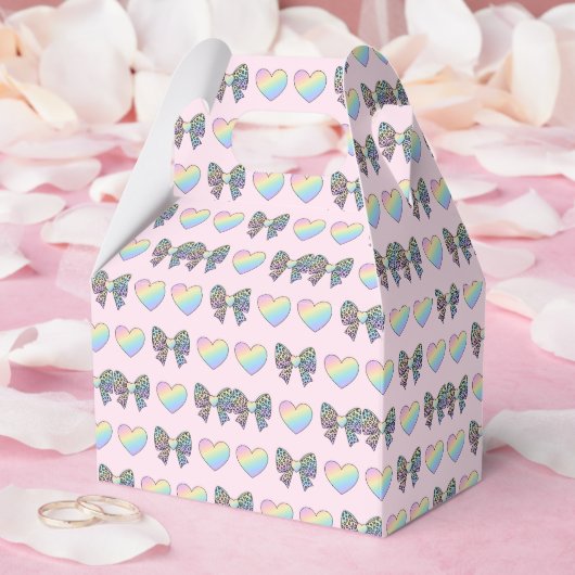  cute sweet rainbow hearts pastel gradient pattern フェイバーボックス (ウェディング)