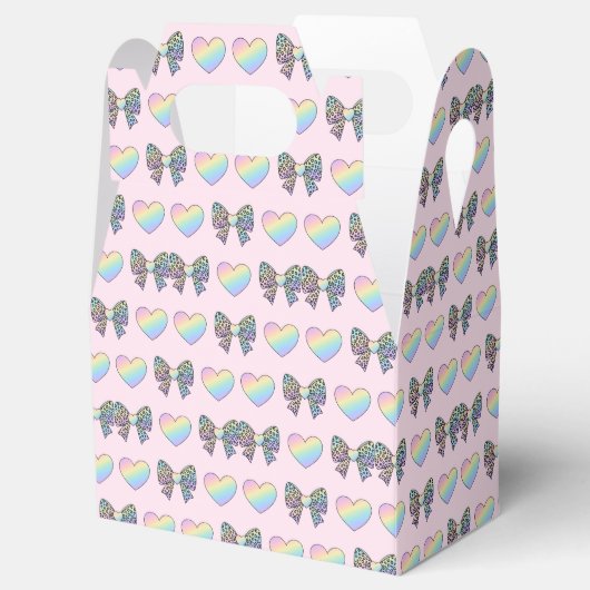  cute sweet rainbow hearts pastel gradient pattern フェイバーボックス (オープン)