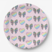  cute sweet rainbow hearts pastel gradient pattern ペーパープレート (正面)