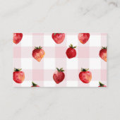 Cute Sweet Strawberry Baby Shower Diaper Raffle  エンクロージャーカード (裏面)