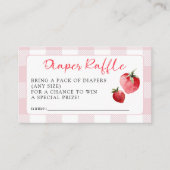 Cute Sweet Strawberry Baby Shower Diaper Raffle  エンクロージャーカード (正面)