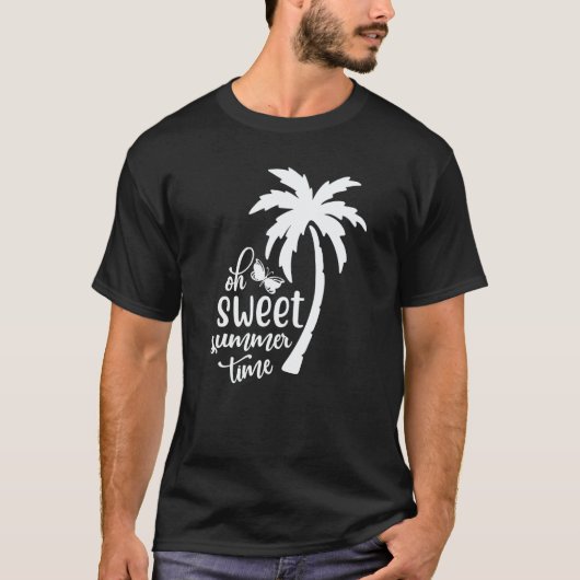 Cute Sweet Summertime Summer With A Palm Tree Beac Tシャツ (正面)