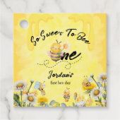 Cute Sweet To Bee One Wildflower 1st birthday フェイバータグ (正面)