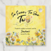 Cute Sweet To Bee Two Wildflower 1st birthday フェイバータグ (裏面)