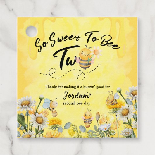 Cute Sweet To Bee Two Wildflower 1st birthday フェイバータグ (正面)