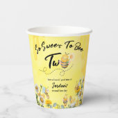 Cute Sweet To Bee Two Wildflower 1st birthday 紙コップ (裏面)