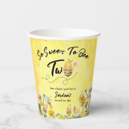 Cute Sweet To Bee Two Wildflower 1st birthday 紙コップ