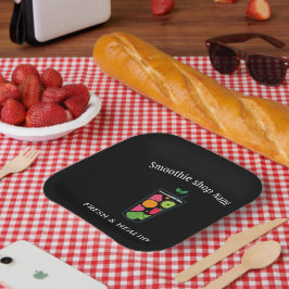 Cute Sweet yogurt Smoothies fruit Juice bar shop ペーパープレート