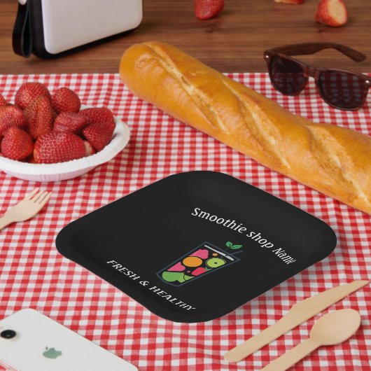 Cute Sweet yogurt Smoothies fruit Juice bar shop ペーパープレート (ピクニック)