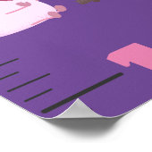 Cute sweets treats cartoon growth chart ポスター (角)