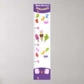 Cute sweets treats cartoon growth chart ポスター (正面)