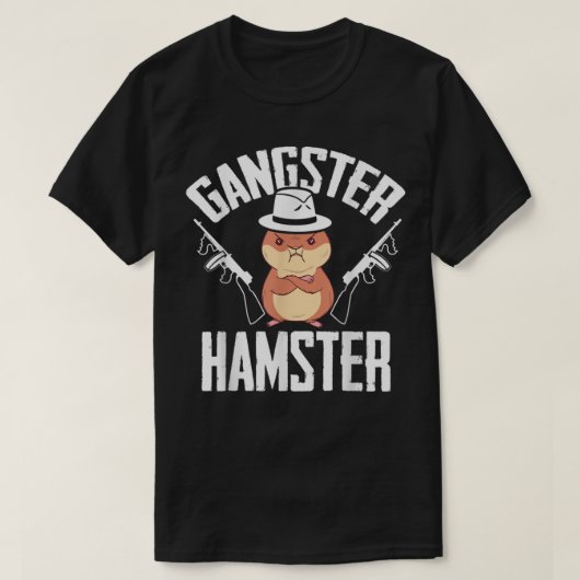 Cute Syrian Hamster Funny Rodents Gangster Hamster Tシャツ (デザイン正面)