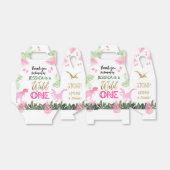 Cute T Rex Dinosaur Girl 1st Birthday Party フェイバーボックス (折り畳みなし)