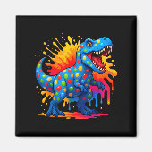 Cute T Rex Dinosaur Polka Dot Art Student Dot Day  マグネット (正面)