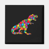 Cute T Rex Dinosaur Polka Dot Art Student Dot Day  マグネット (正面)