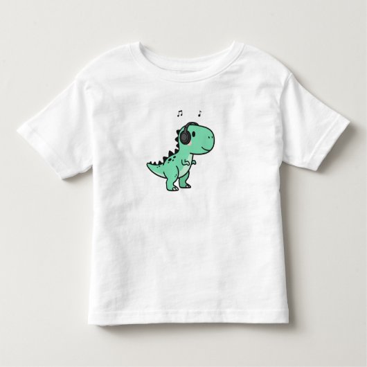 Cute T-Rex Playing Music for Kids🎵 トドラーTシャツ (正面)
