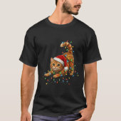 Cute Tabby Cat Christmas Funny Lights Xmas Cat In  Tシャツ (正面)