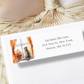 Cute Tabby Cat | Fall Autumnal Address  ラベル