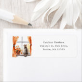 Cute Tabby Cat | Fall Autumnal Address  ラベル (インサイチュ)