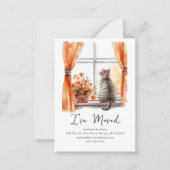 Cute Tabby Cat | Fall I've Moved New Address  ノートカード (正面)