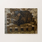 Cute Tabby Cat in Vacuum Insert Box Puzzle ジグソーパズル (横)