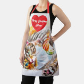 Cute Tabby Cat Merry Cats Christmas Mothers  エプロン (インサイチュ)