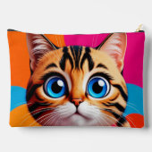 Cute Tabby Kitten Portrait With Big Blue Eyes アクセサリーポーチ (裏面)