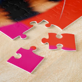 Cute Tabby Kitten Portrait With Big Blue Eyes ジグソーパズル (側面)