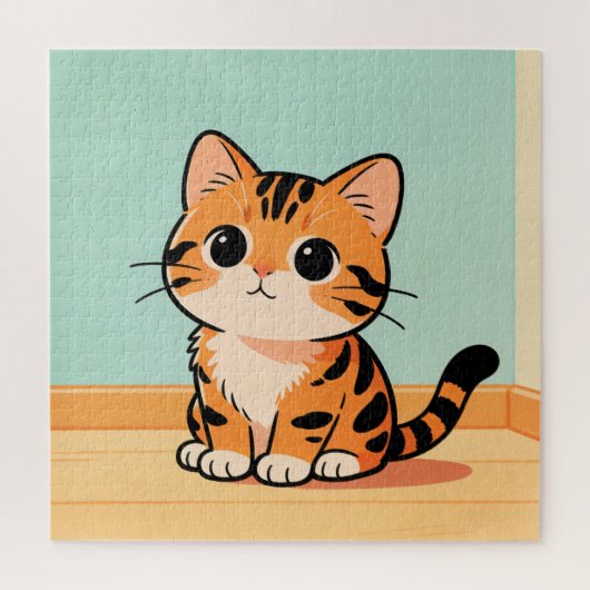 Cute Tabby Kitten Puzzle ジグソーパズル (縦)