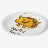 Cute Taco Fiesta Birthday Paper Plates 9" Dinner  ペーパープレート (アングル)