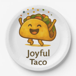 Cute Taco Fiesta Birthday Paper Plates 9" Dinner  ペーパープレート