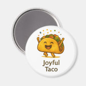 Cute Taco Fridge Magnet | Funny Foodie Gift マグネット (正面/裏面)