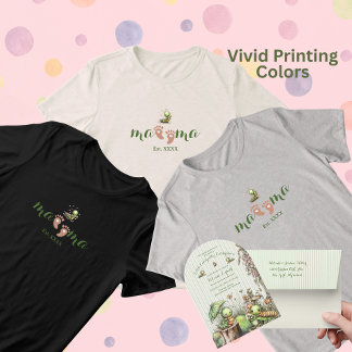 Cute Tan-Skin Baby Feet Heart Mama and Caterpillar トライブレンドＴシャツ